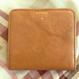 Brown and Yellow Fossil Wallet - Gently Used